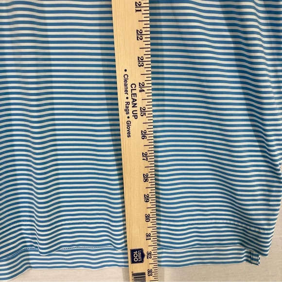 FootJoy Blue White Striped Soft Stretch Golf Polo Shirt Large - Picture 5 of 10